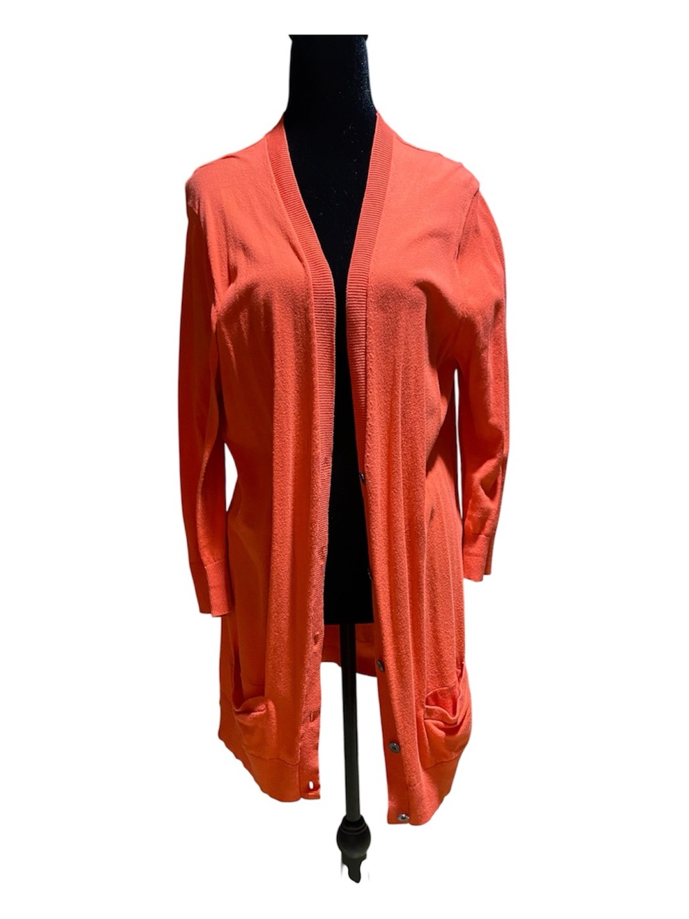 GAP Open-Front Coral Orange Cardigan
